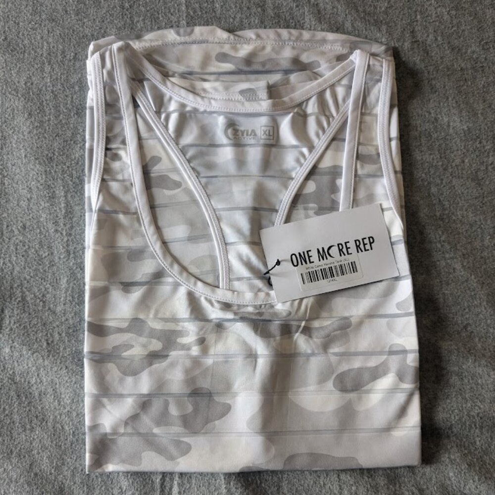 NEW ZYIA Active White Camo Havana Tank - XL
